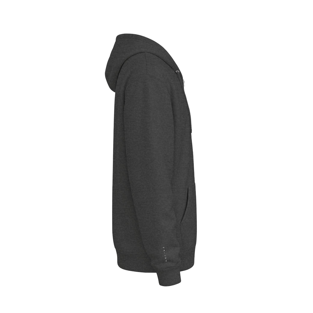 Zip Hoodie — Minimal 'N' Dot Monogram Chest Print