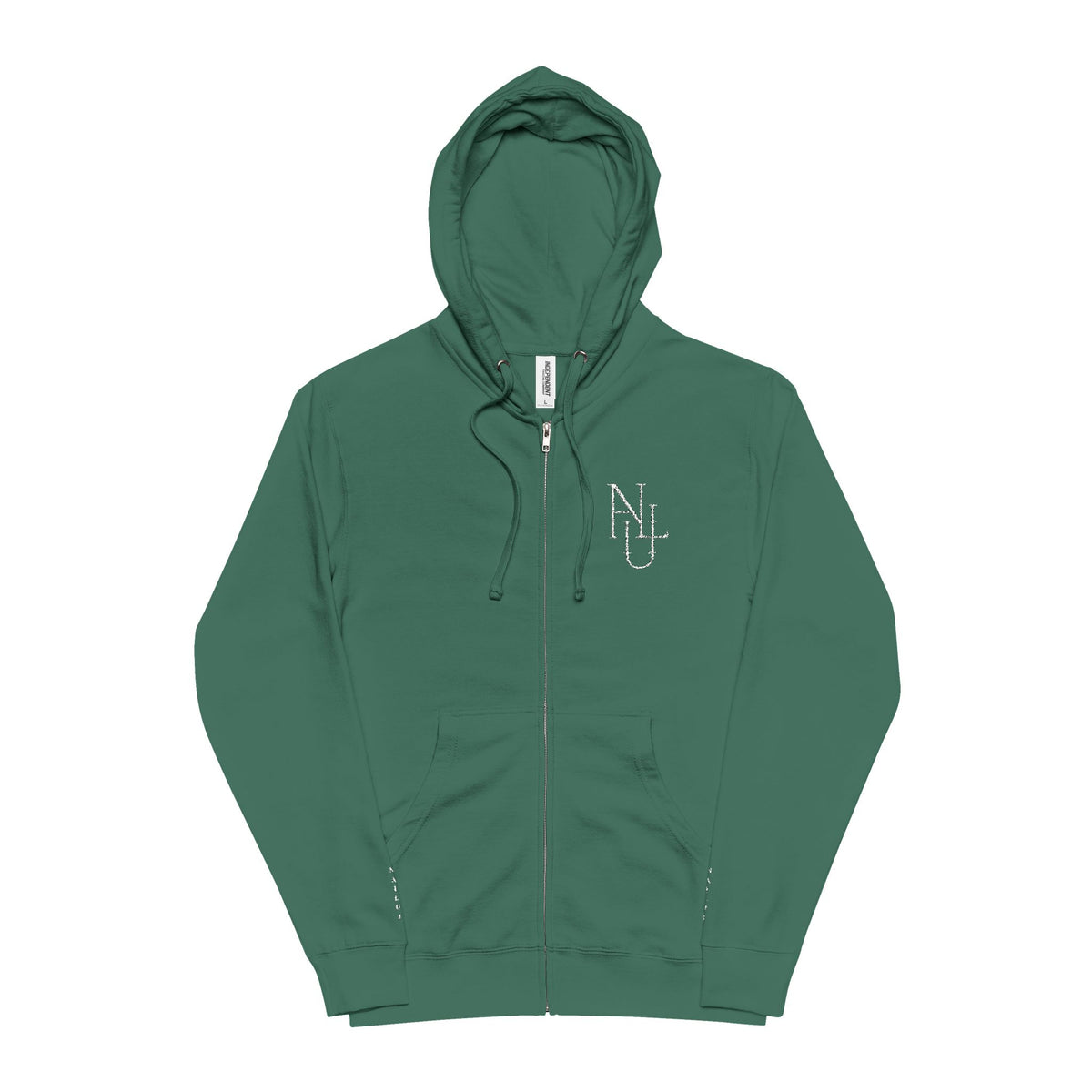 Zip Hoodie — Minimal 'N' Dot Monogram Chest Print