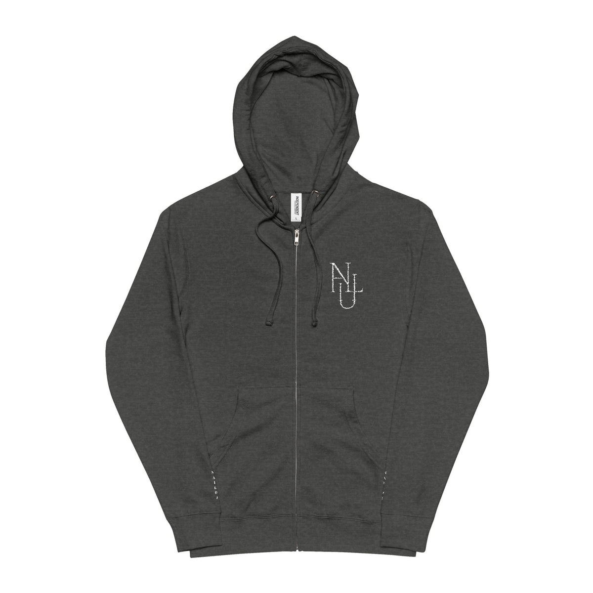 Zip Hoodie — Minimal 'N' Dot Monogram Chest Print
