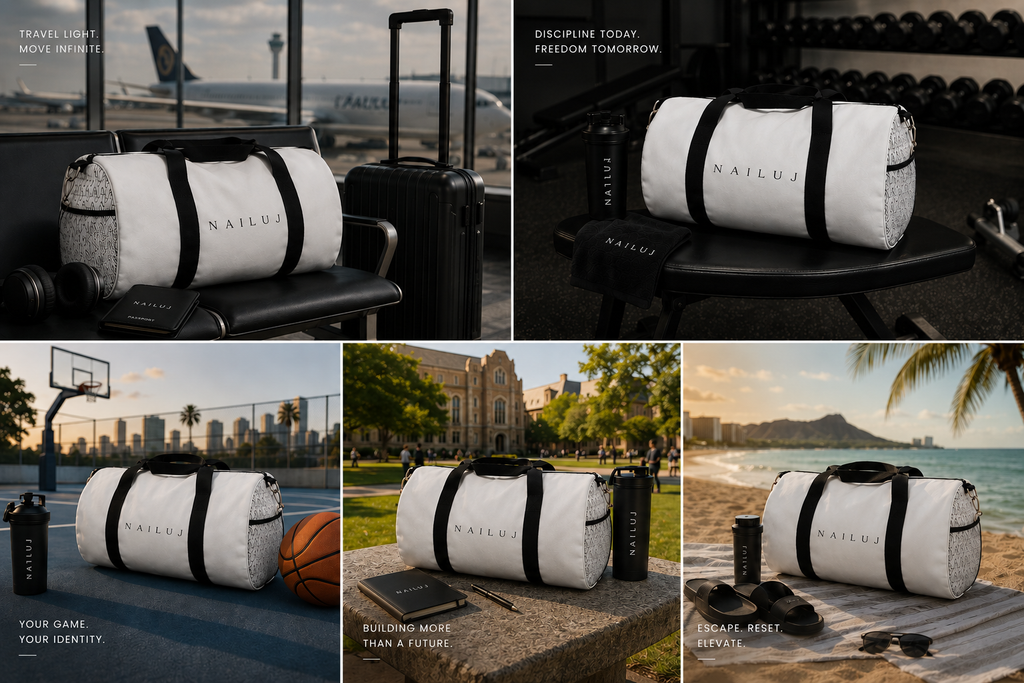 Infinity Mono Duffel Bag — Light Mode White