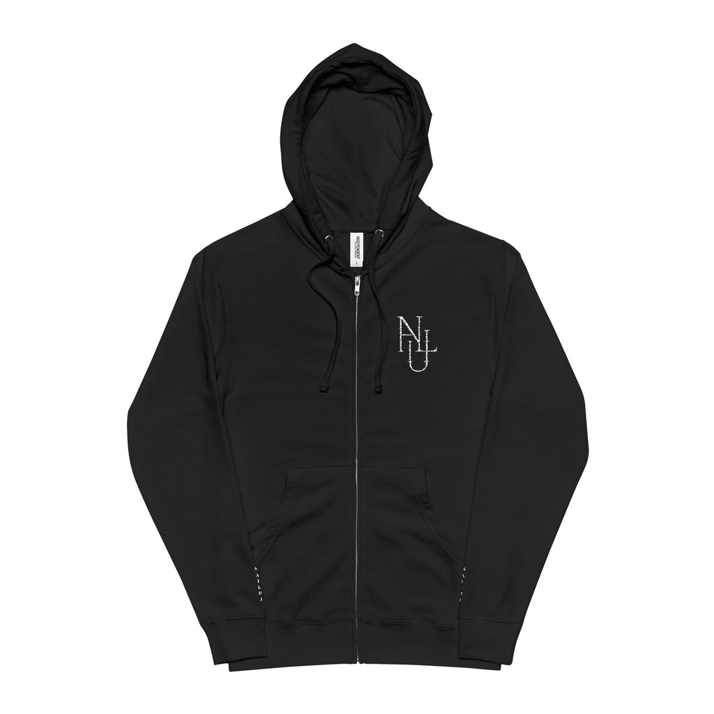 Zip Hoodie — Minimal 'N' Dot Monogram Chest Print