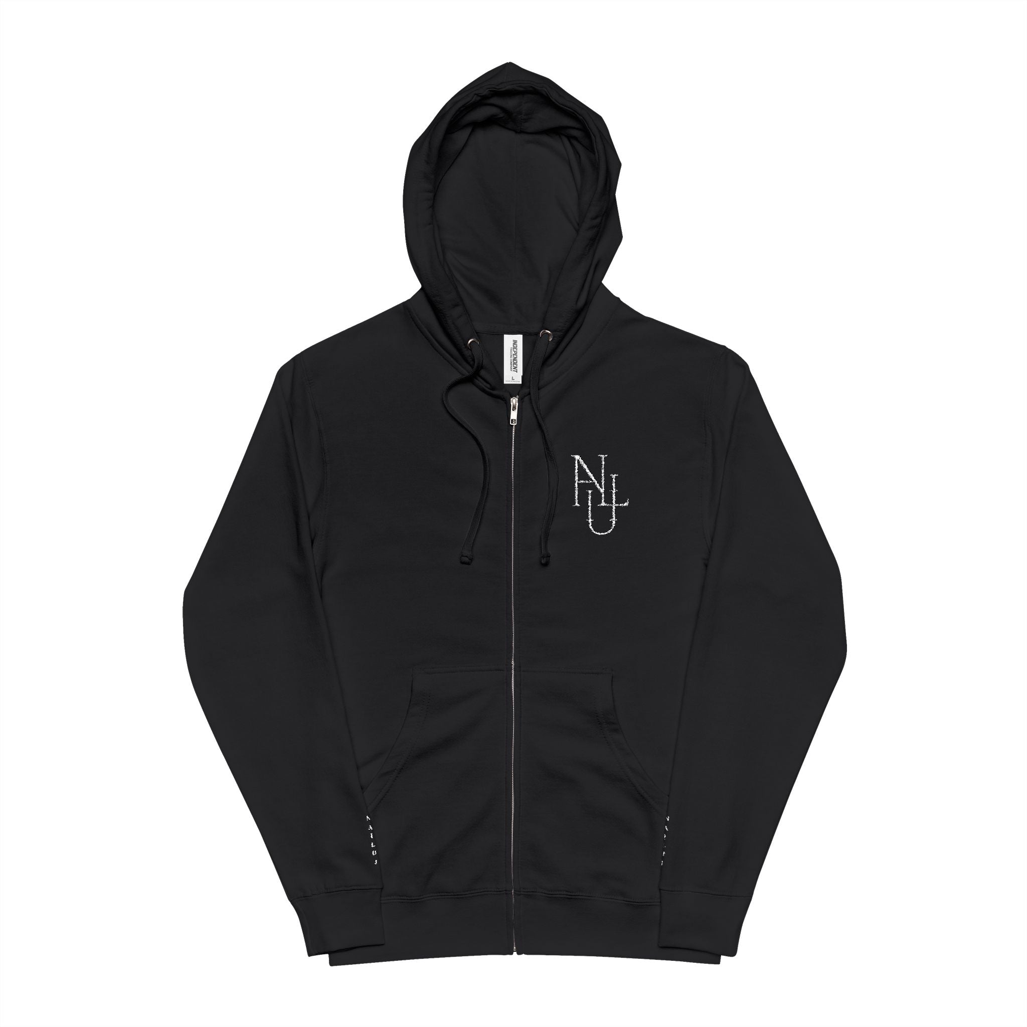 Zip Hoodie — Minimal 'N' Dot Monogram Chest Print