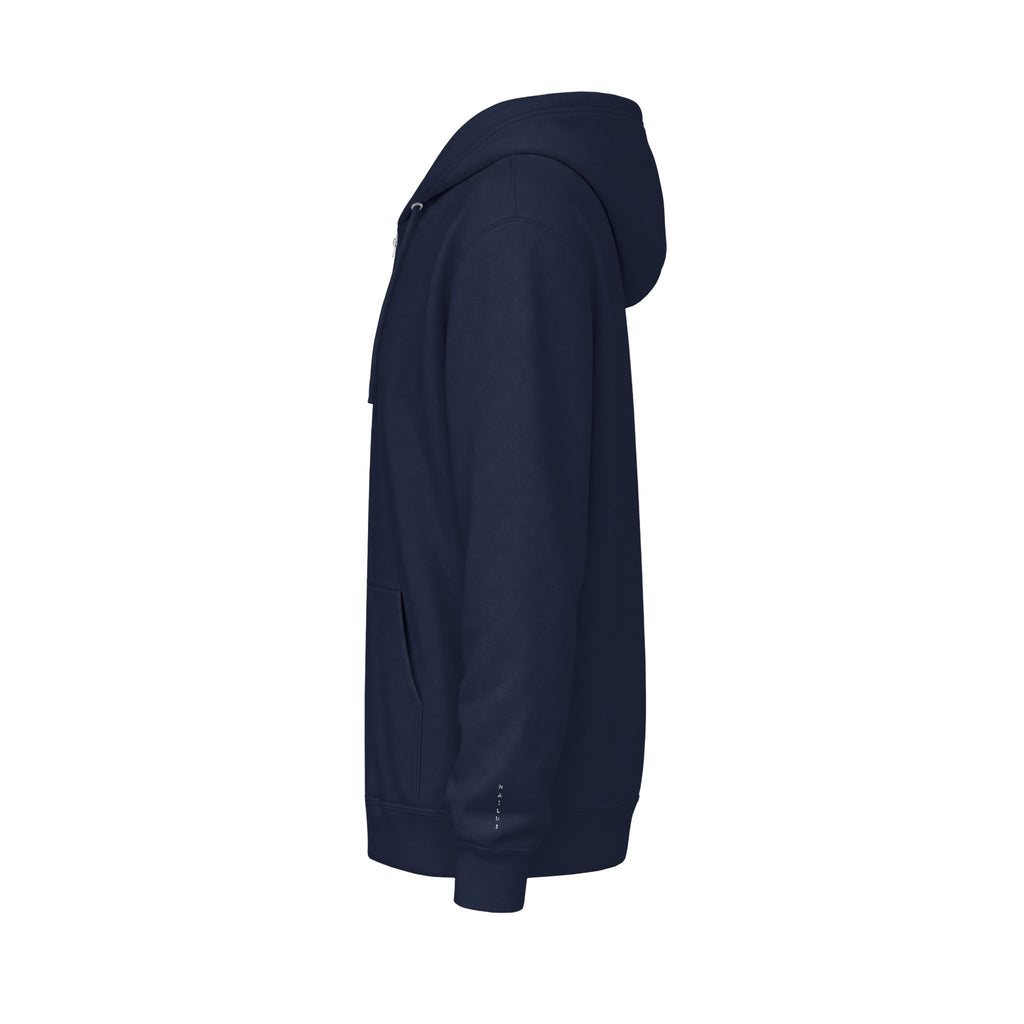 Zip Hoodie — Minimal 'N' Dot Monogram Chest Print