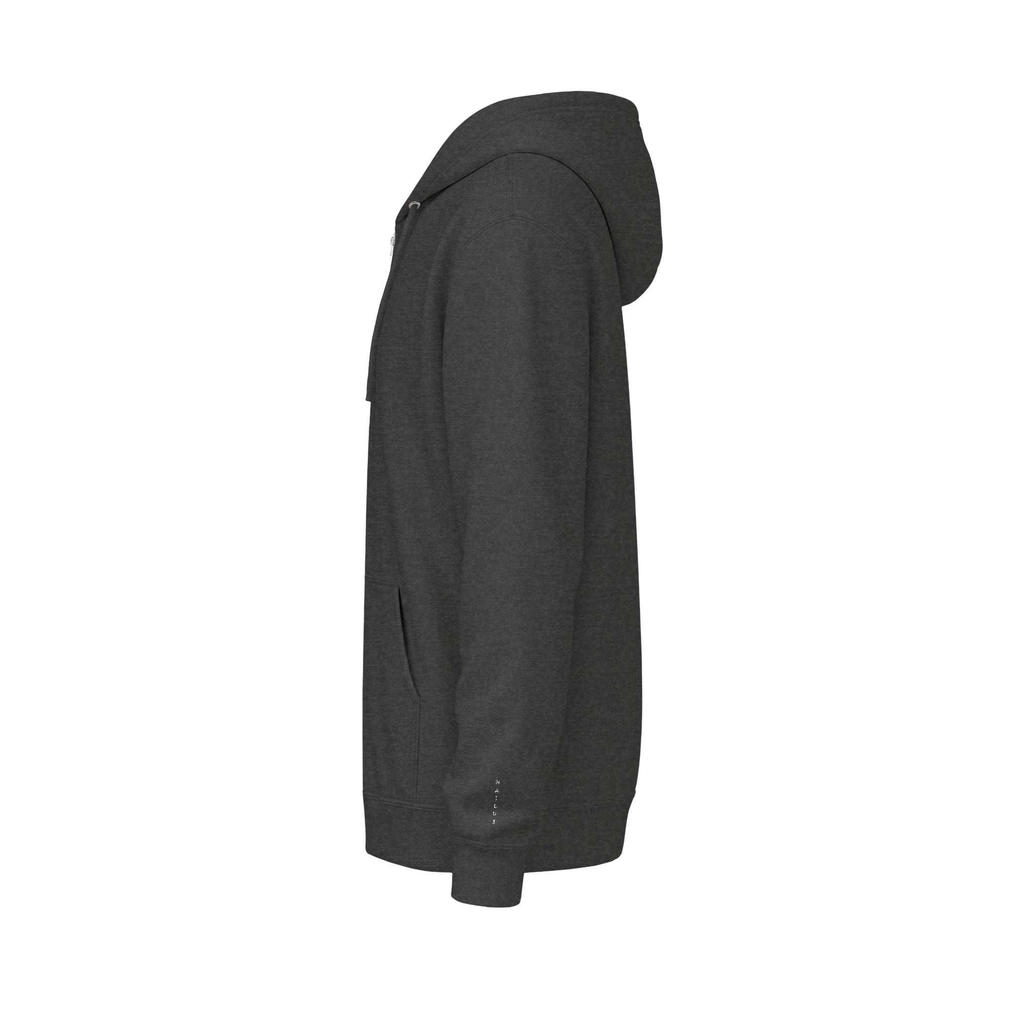 Zip Hoodie — Minimal 'N' Dot Monogram Chest Print