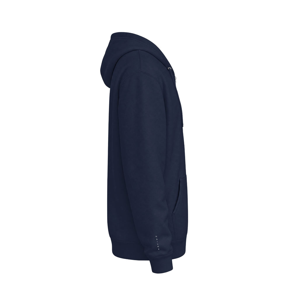 Zip Hoodie — Minimal 'N' Dot Monogram Chest Print