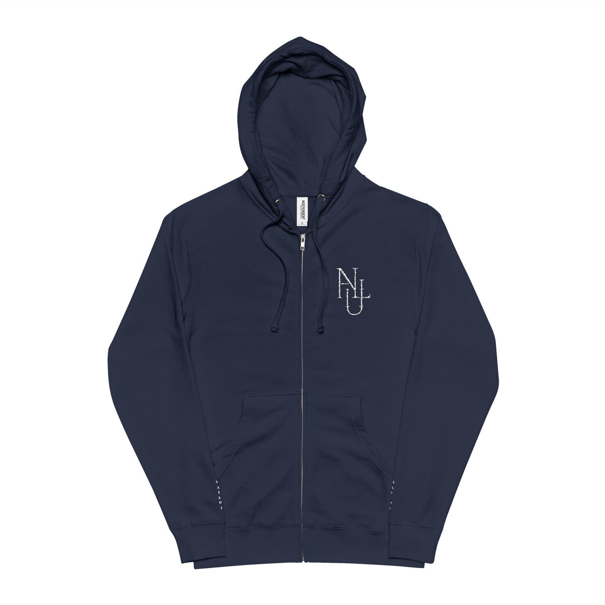Zip Hoodie — Minimal 'N' Dot Monogram Chest Print